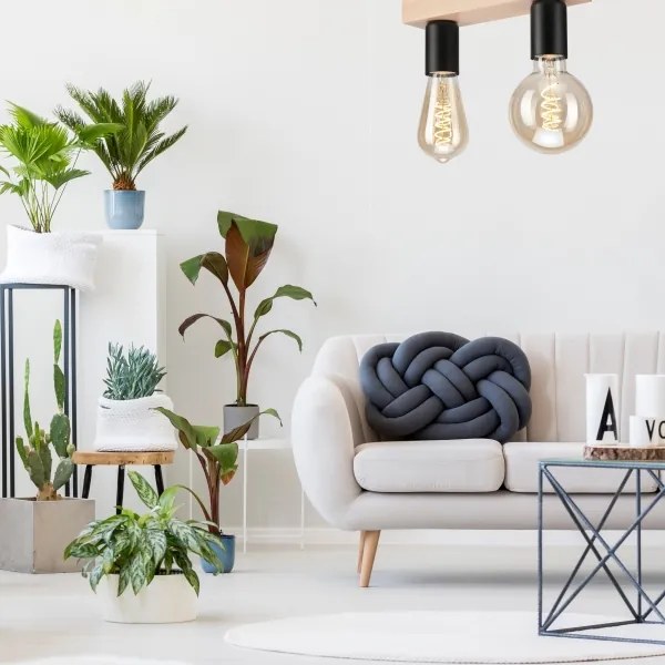 Lampadario a plafone VITO 2xE27/60W/230V quercia