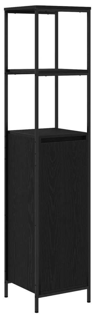 Set di mobili per bagno a 2 pezzi in legno ingegnerizzato nero