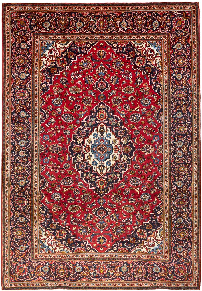 Kashan Tappeto persiano 300 x 210 Rosso (Iran) Annodato A Mano