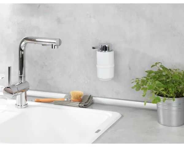 WENKO 54655100 - Dispenser per sapone WOYA 250 ml bianco/cromo lucido