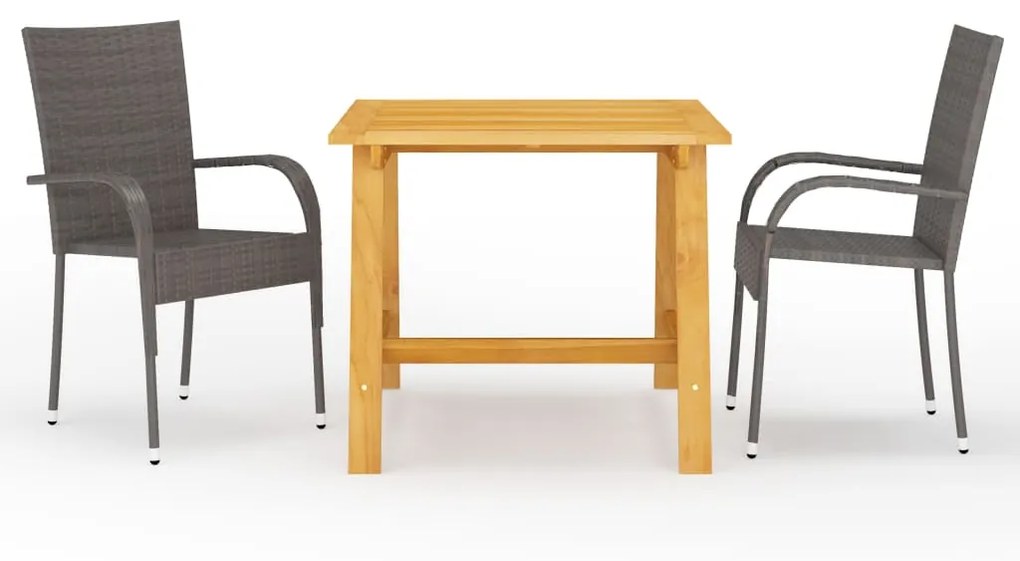 Set Mobili Da Pranzo Per Giardino 9 Pz Marrone /