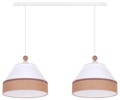 Duolla - Lampadario a sospensione con filo AVIGNON 2xE27/15W/230V bianco/marrone