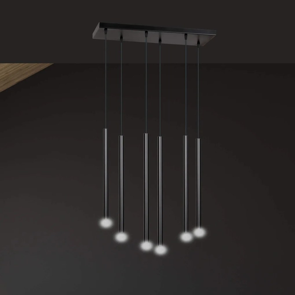 Lampadario a sospensione SELTER 6 BLACK