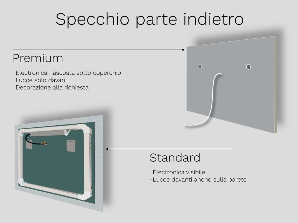 Specchio con LED luminazione M17 premium