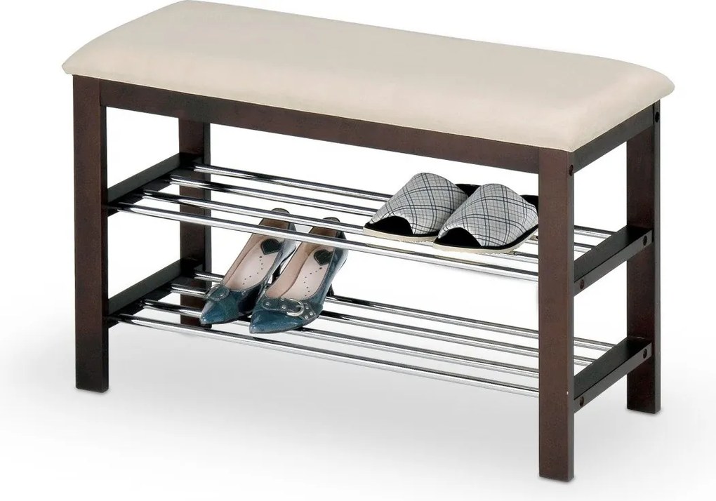 Scarpiera ST3 in wengé/crema - L81 cm