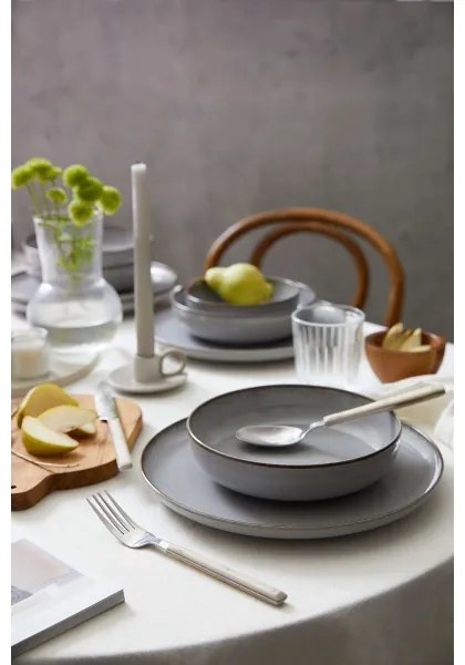 Set da tavola 18 pezzi grigio/porcellana