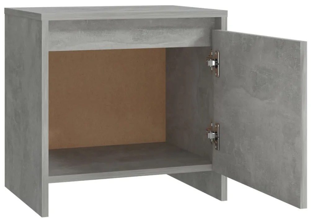 Comodino grigio cemento 45x34x44,5 cm in truciolato
