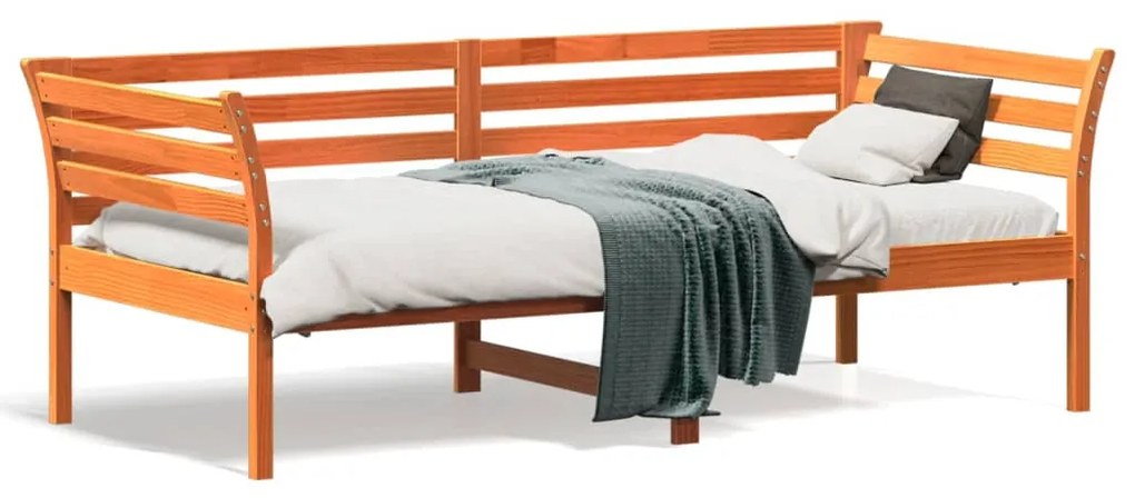 Dormeuse Senza Materasso Marrone Cera 90x190 Cm Legno Di Pino /