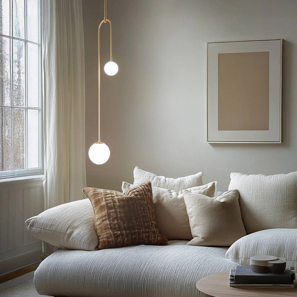 Avonni Lampada a sospensione AV-1897-2BSA 2 sfere in vetro, oro