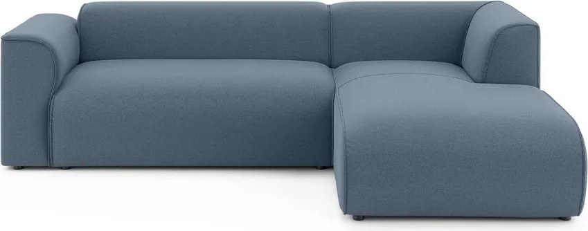 Divano angolare blu (con penisola a destra/con chaise lounge) Merid – Ropez