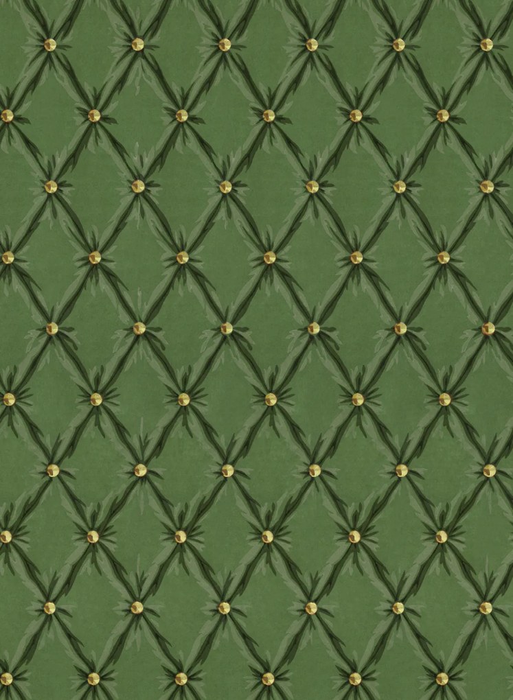 Mindthegap Carta da parati Tufted Panel - Green/ Gold