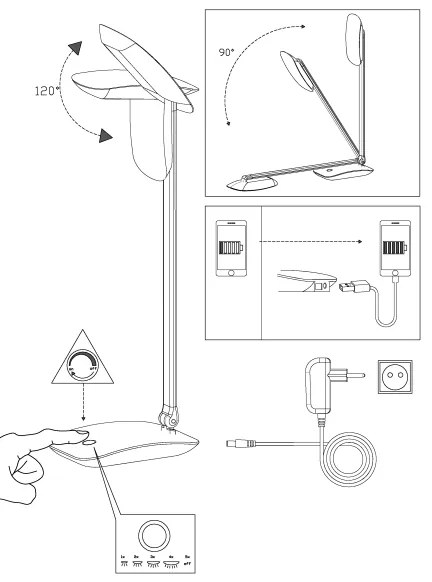 Eglo 95696 - Lampada LED da tavolo CAJERO 1xLED/4,5W/USB