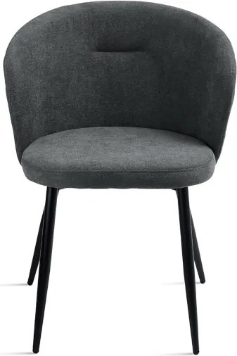 Sedia imbottita in tessuto Grigio Scuro e sruttura in metallo RUMBLE 2 sedie