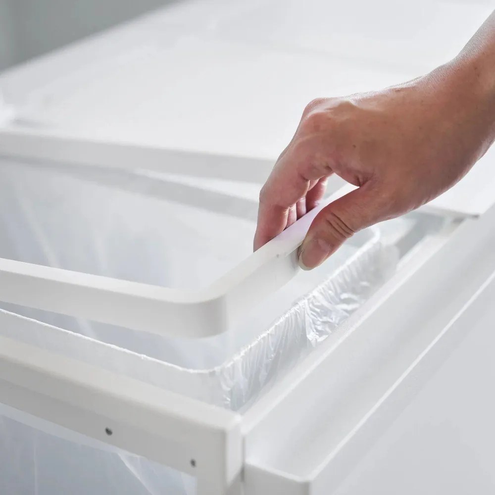 Bidone bianco in metallo per rifiuti differenziati Tower - YAMAZAKI