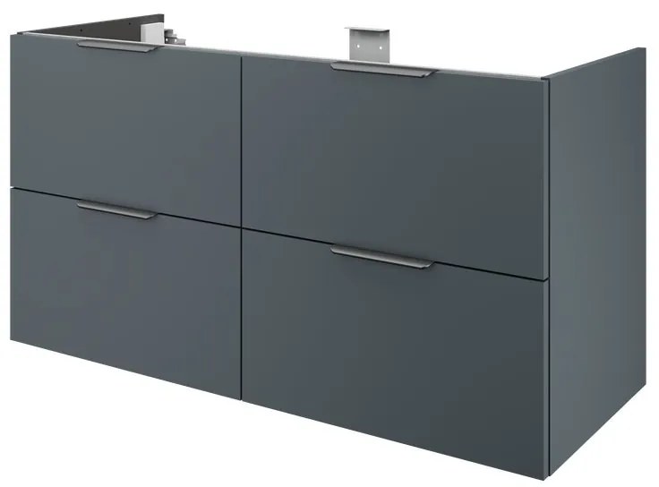 Mobile da bagno sotto lavabo SENSEA Neo grigio laccato lucido L 120 x H 64 x P 48 cm 4 cassetti, lavabo non incluso