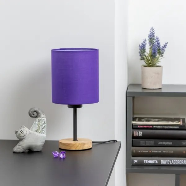 Brilagi - Lampada da tavolo NUBILA WOOD 1xE27/25W/230V quercia/viola