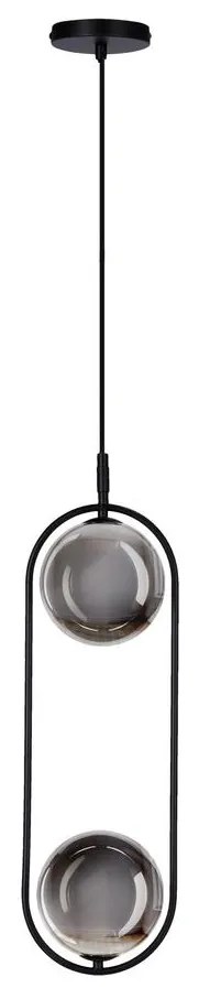 Lampadario a sospensione con filo CORDEL 2xG9/28W/230V nero/fumé nero