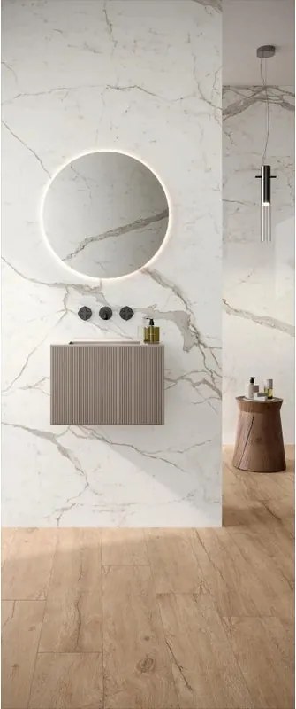 Piastrella da pavimento e rivestimento interno in gres porcellanato 120 x 278 cm rettificato calacatta caldo lappato LM MVI.CAL.120X278LP Sp. 6 mm 3.36 mq