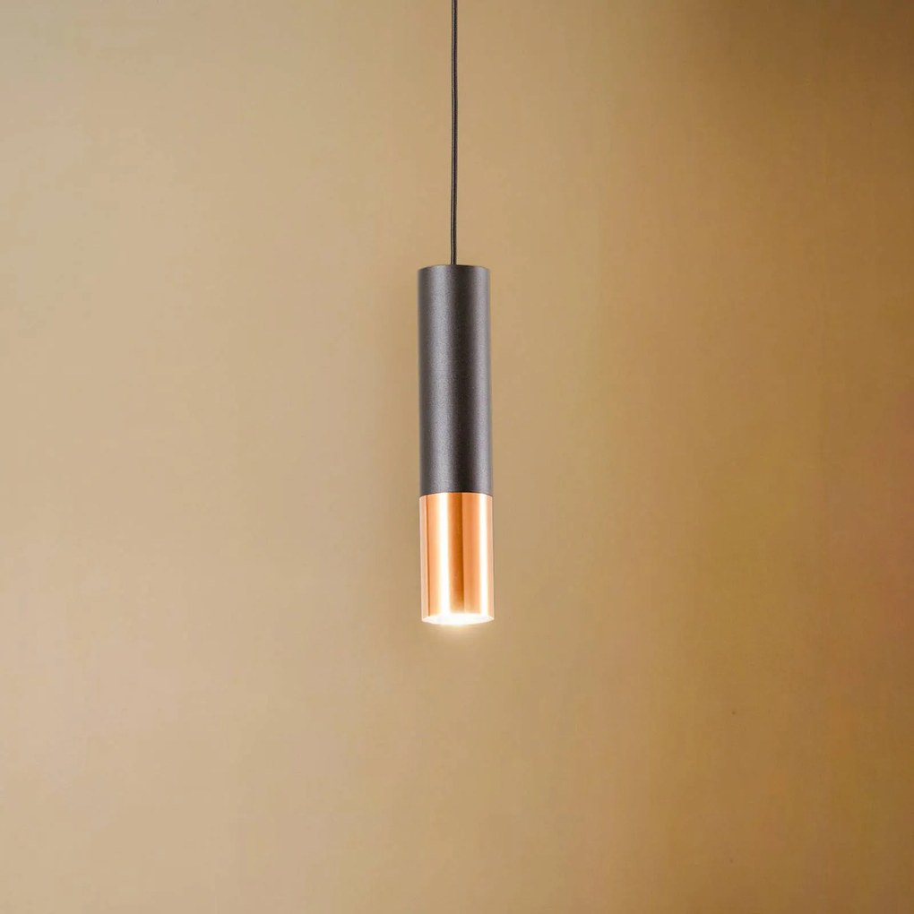 Euluna Thalassa lampada a sospensione a 1 luce GU10 nero/rame