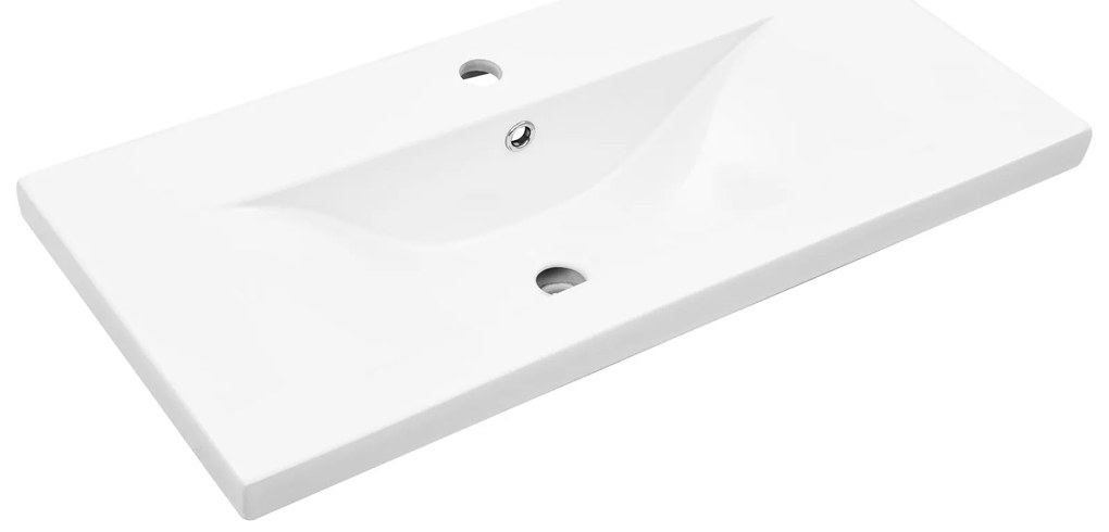 Mobile per lavabo con lavabo integrato rovere nero legno ingegnerizzato, mobile per lavabo rovere nero 80x38.5x45 cm legno ingegnerizzato