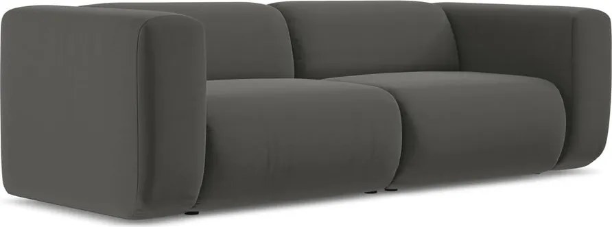 Divano grigio con rivestimento in velluto 228 cm Ekahi – Makamii