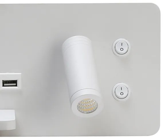 Immax 08286L-LED Applique con ripiano, USB e ricarica wireless LED/3W/230V + LED/3W