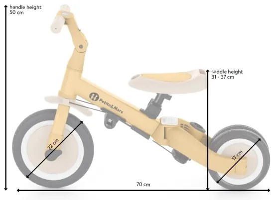 PETITE&amp;MARS - Triciclo per bambini 5in1 TURBO Ocean Blue