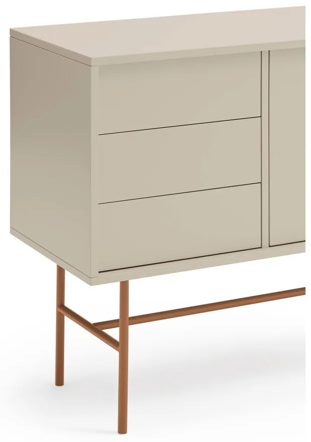 Cassettiera bassa con ante scorrevoli in mattone/beige 180x91 cm Nube - Teulat