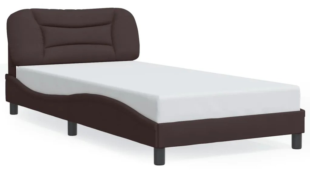 Giroletto Con Led Senza Materasso Marrone Scuro 100x200 Cm /