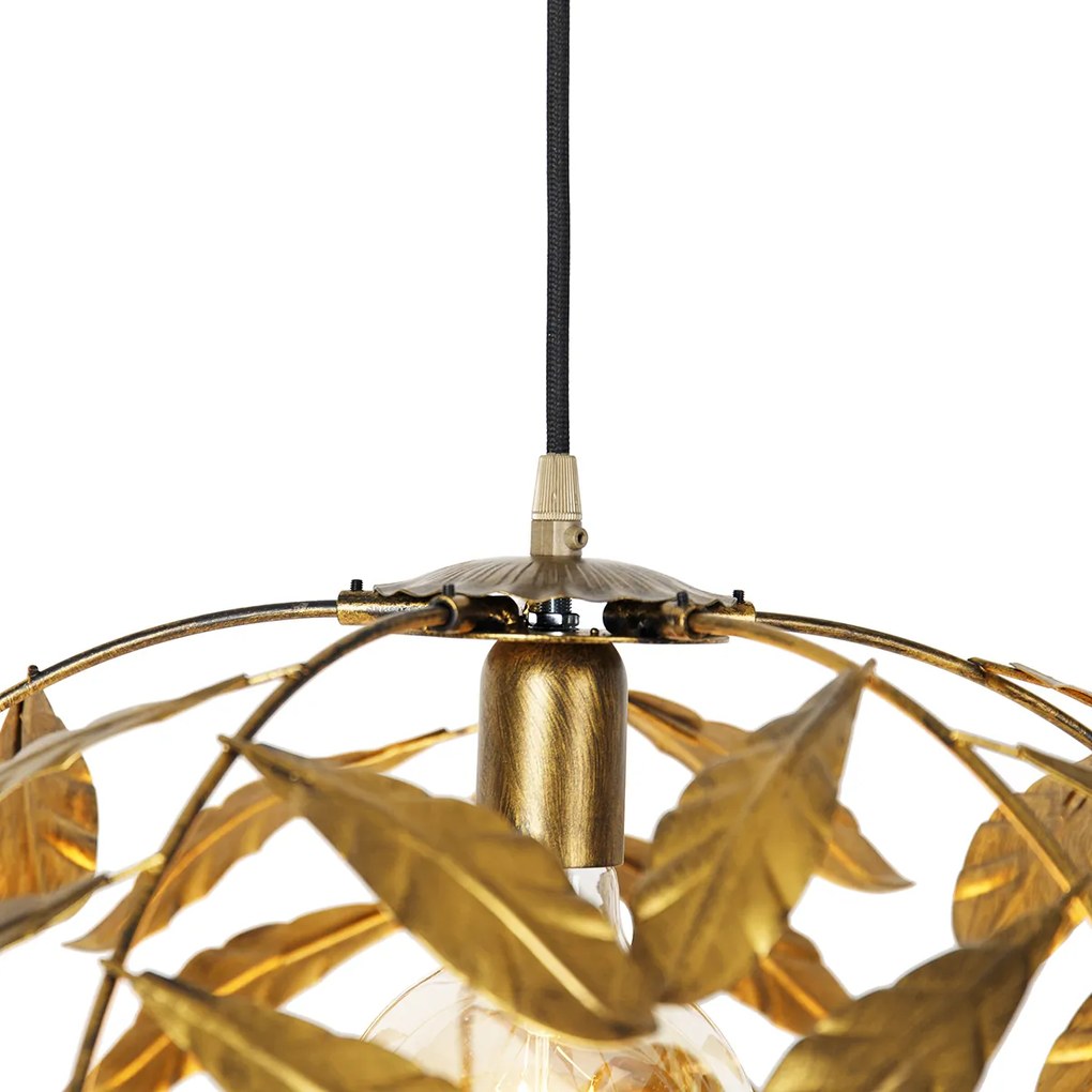 Lampada a sospensione vintage oro antico 50 cm - Linden