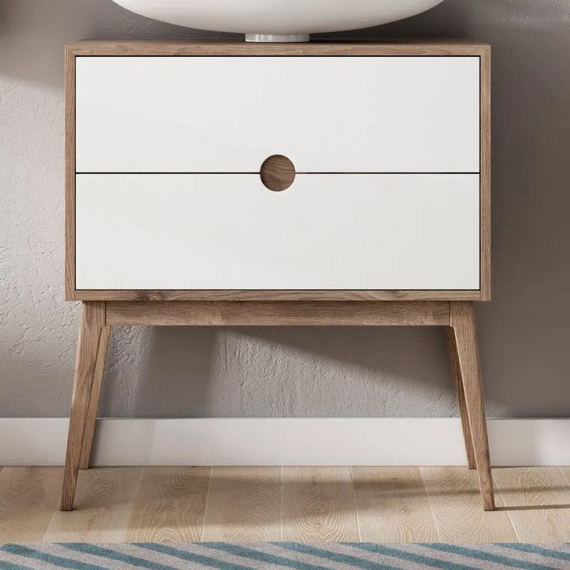 Mobile da bagno sotto lavabo Kompas bianco L 80 x H 48 x P 45 cm, lavabo non incluso