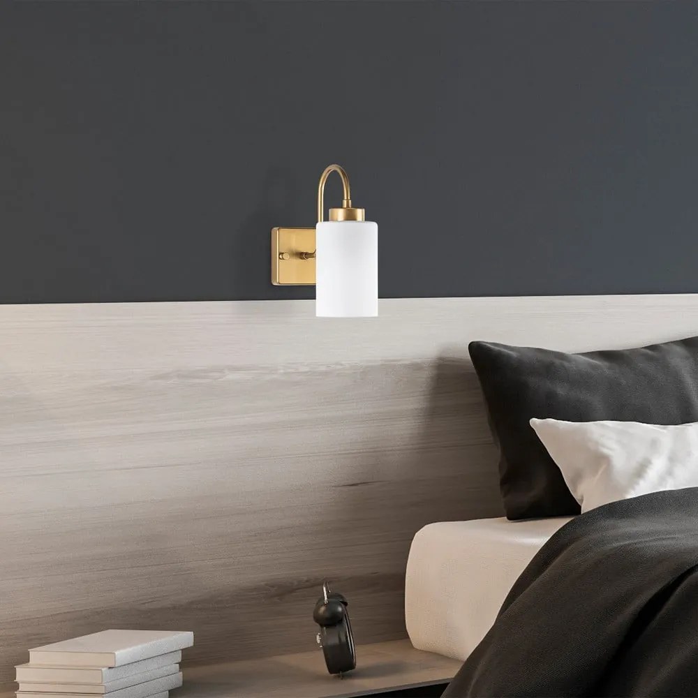 Lampada da parete in bianco e oro ø 10 cm Duzsuz - Opviq lights