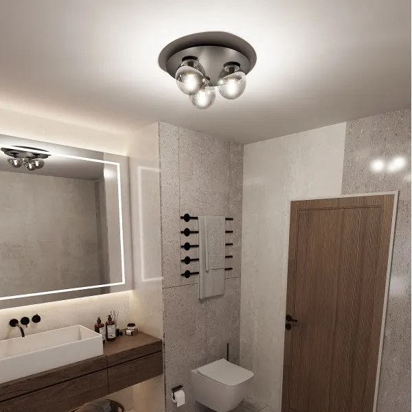 Plafoniera SOLAR 3xE14/10W/230V nero/grigio