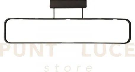 Plafoniera led moka marrone 35w 2940lm 3000k 80x16x26 cm in allumin...