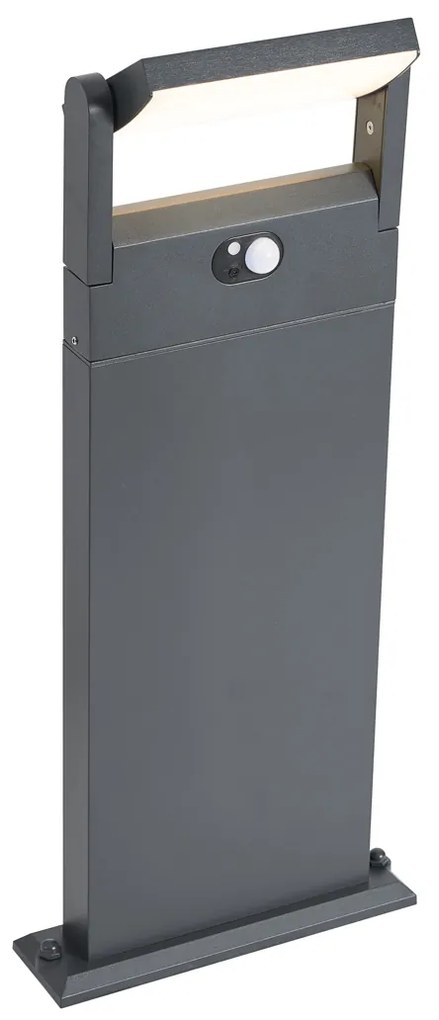 Lampada da esterno da palo grigio scuro con sensore di movimento 60cm IP54 solare - Judge