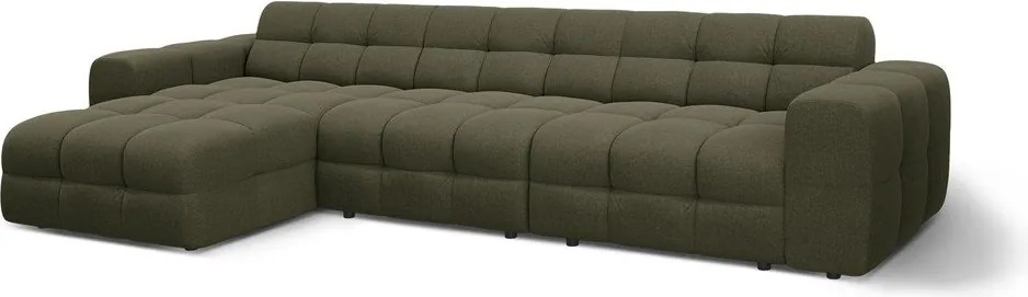 Divano angolare verde (con penisola a sinistra/con chaise lounge) Kendal – Micadoni