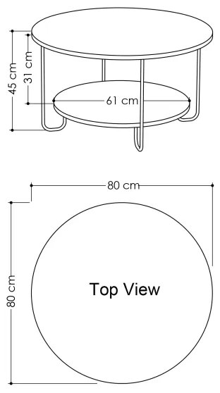 Tavolino CORRO 45x80 cm bianco/nero