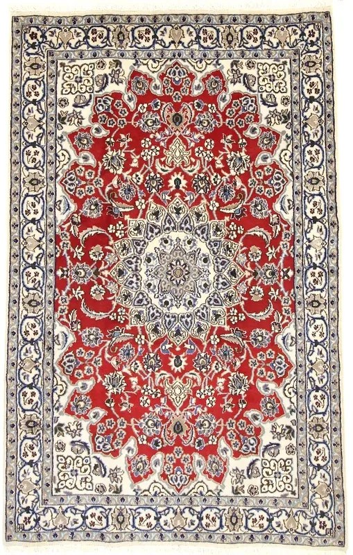 Nain Tappeto persiano 200 x 130 Rosso (Iran) Annodato A Mano