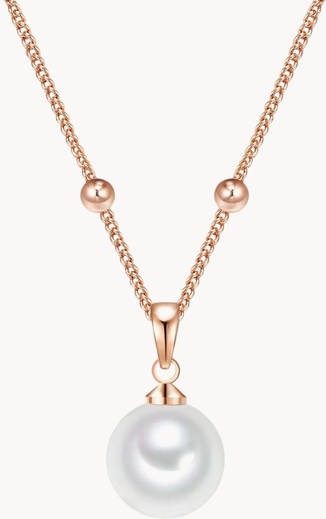 Collana placcata oro rosa con perle Rosalie