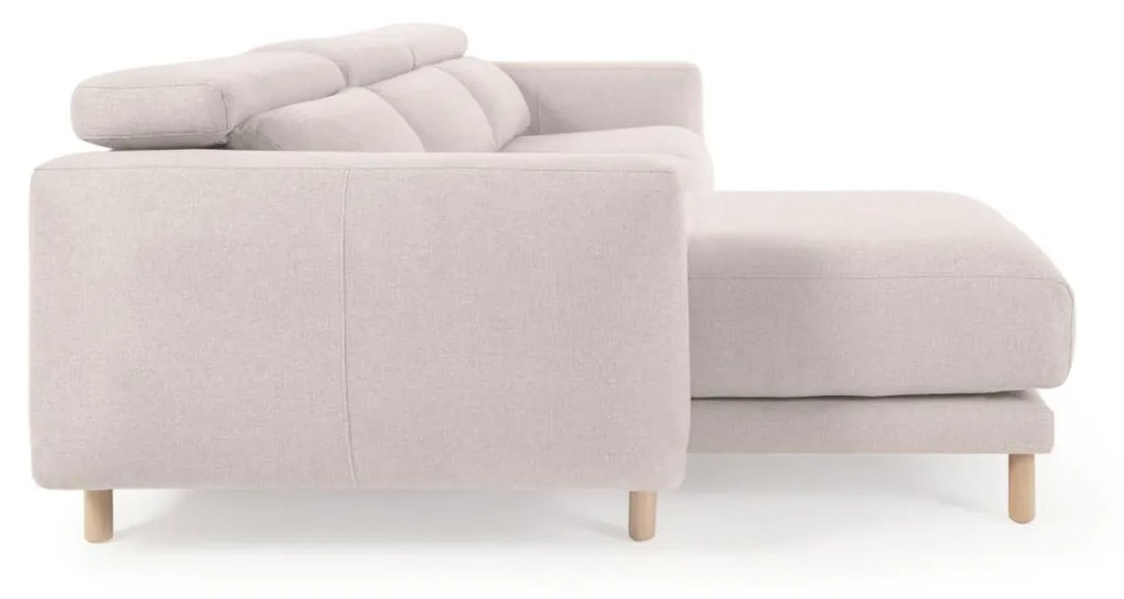 Kave Home - Divano Singa 3 posti con chaise longue sinistra bianco 296 cm