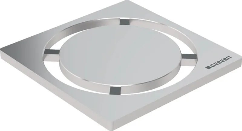 Griglia per piletta doccia GEBERIT Griglia scarico 8X8 CIRCLE INOX in inox spazzolato H 80 mm L 80 mm