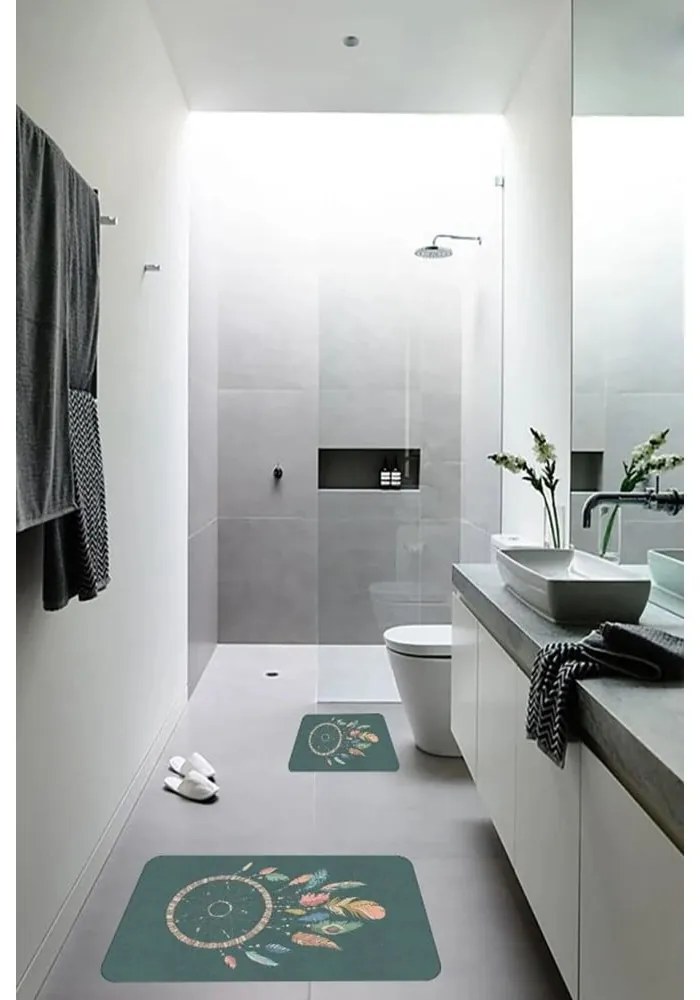 Tappetini da bagno verdi in set da 2 60x100 cm - Mila Home