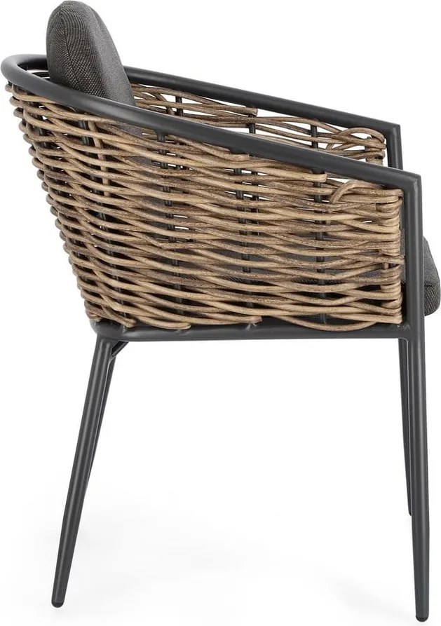 Sedia da esterno grigia in metallo Maribela – Bizzotto