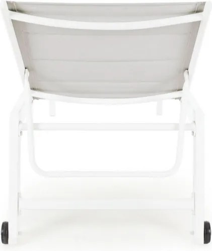 Lettino Prendisole Alto In Alluminio Con Ruote Hilde Bianco Cloud LD30