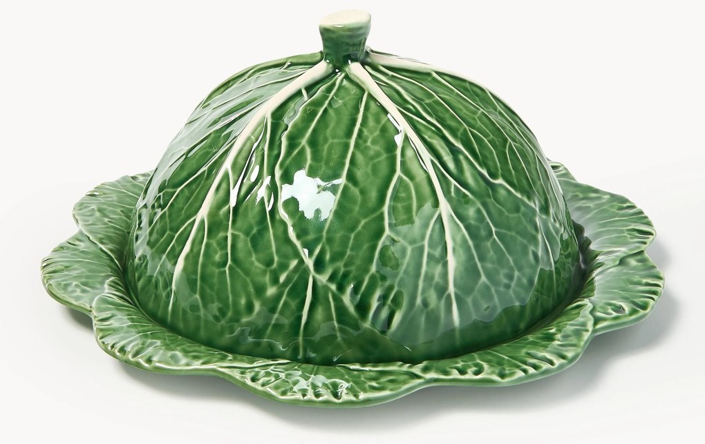 Piatto da portata dipinto a mano con coperchio Cabbage