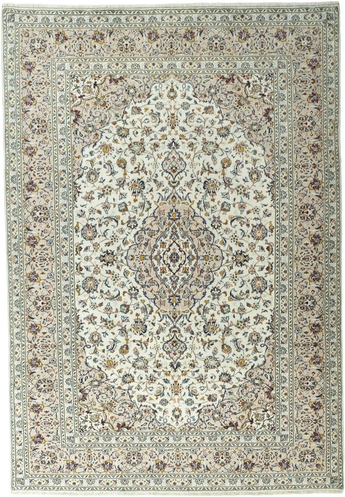 Kashan Tappeto 250 x 350 Beige (Iran) Annodato A Mano