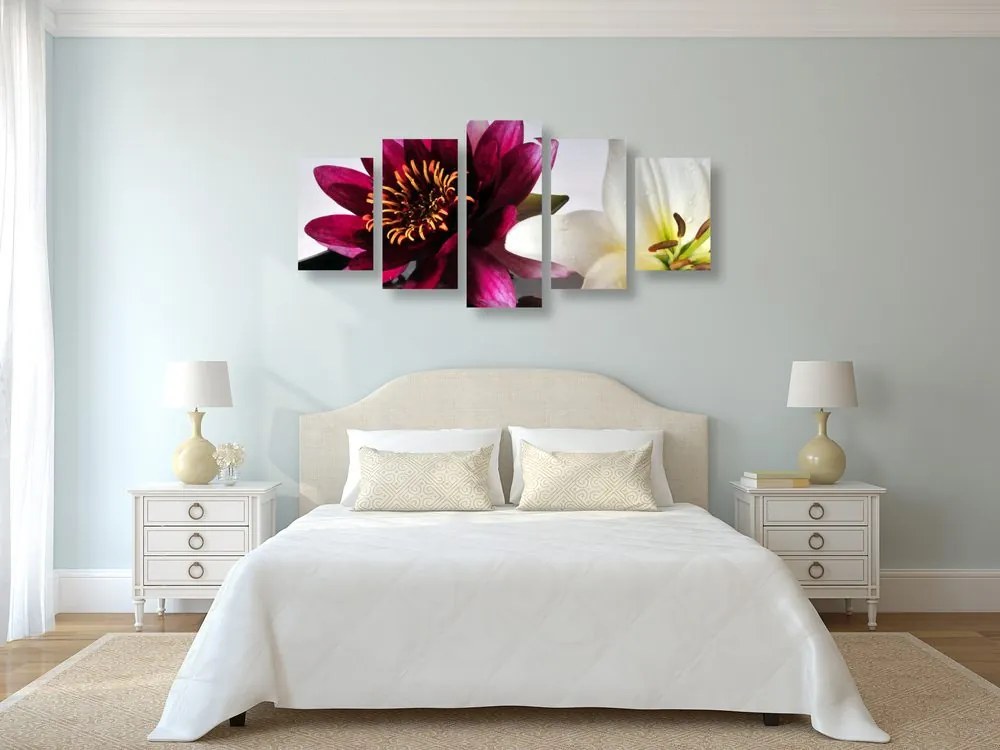 Quadri 5 pezzi – Fiori in ciotola