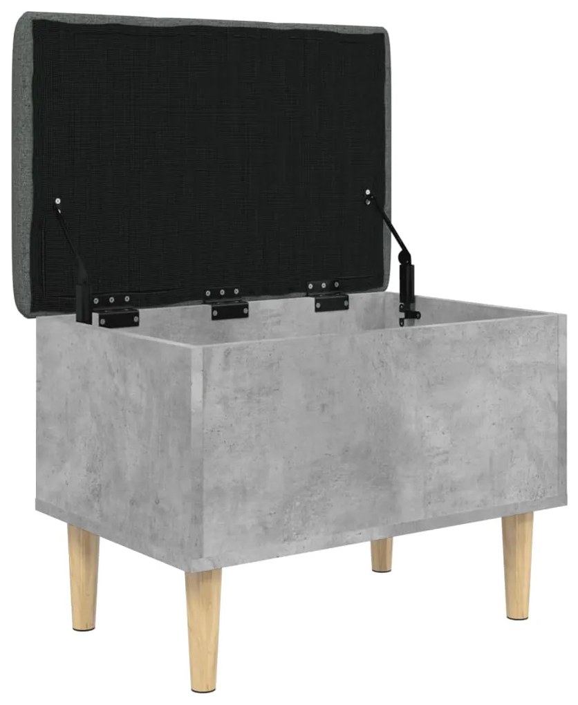 Panca portaoggetti grigio cemento 62x42x46 cm legno multistrato