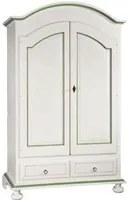 Armadio 2 ante legno shabby bianco e verde salvia 125x61x200