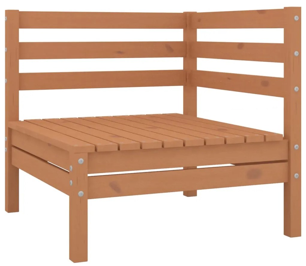 Set Salotto da Giardino 10 pz Miele in Legno Massello di Pino